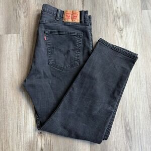 Levis 502 Jeans Mens 38 X 30 Black Denim Regular Fit Casual CW-1021 Dark